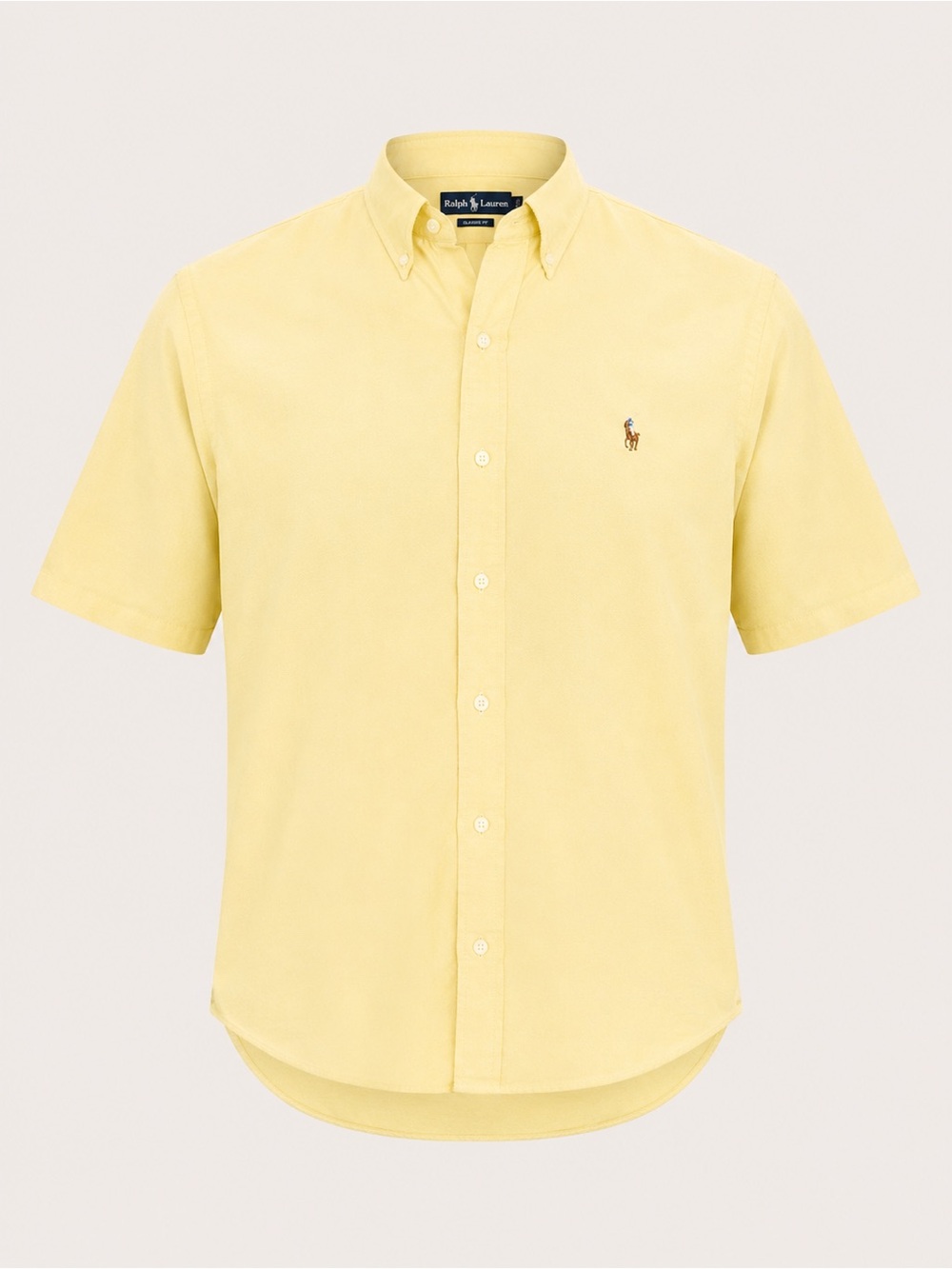 Vintage Ralph Lauren Oxford Button Down Shirt Yellow Large Preppy Casual Cotton